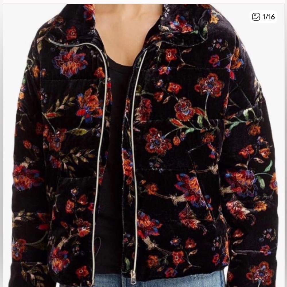JOHNNY WAS Taryn Velvet Puffer jacket  size Large